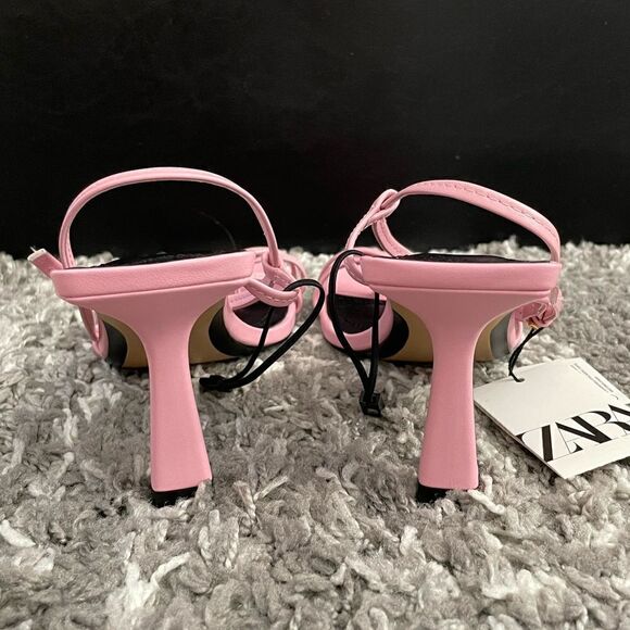 NWT Zara Strappy Heeled Leather Sandals - Picture 10 of 12
